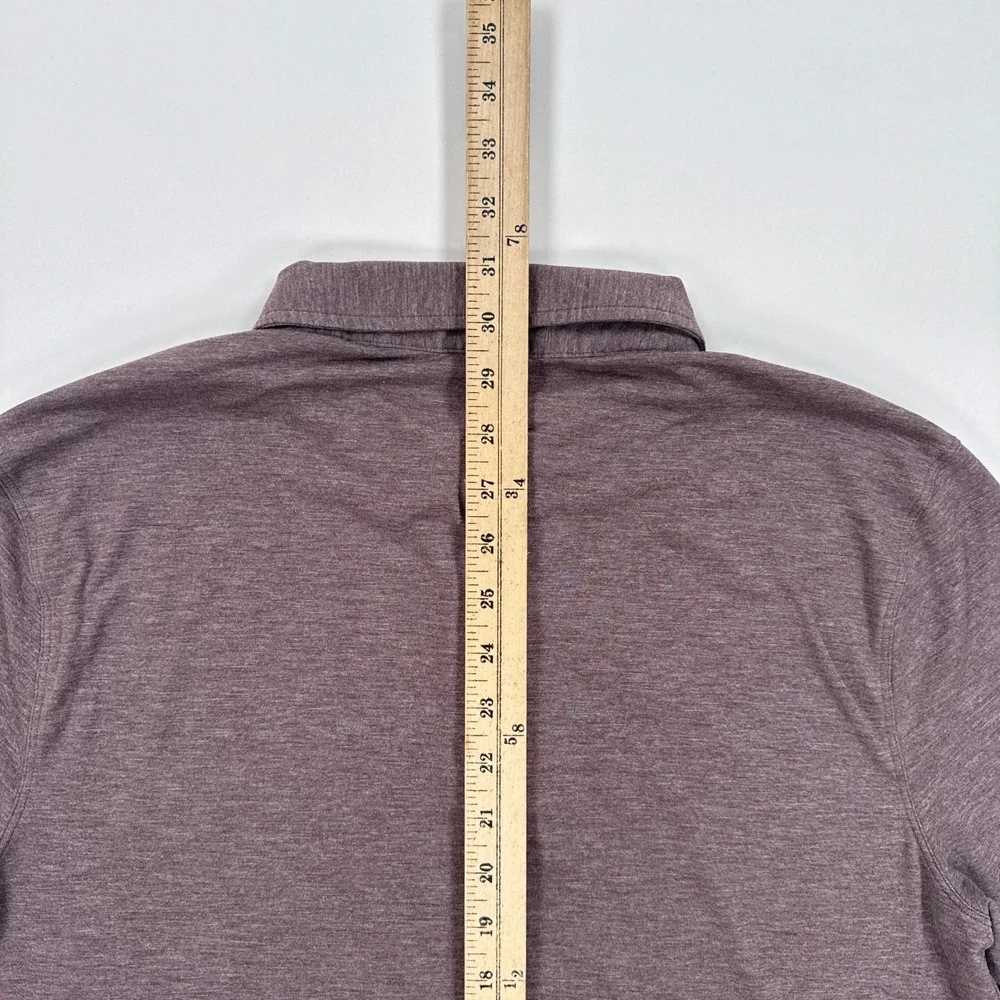 Lululemon Mens Evolution Polo Medium Purple Heathered Short Sleeve Golf Athletic